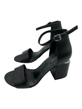 Alexander Wang Shoe Size 38 Black Leather Silver Hardware Open Toe Pumps