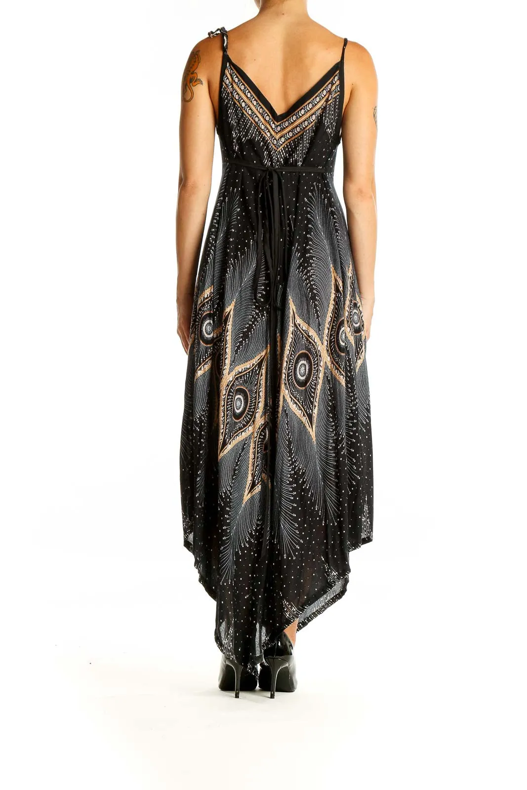 Black Bohemian Printed Maxi Dress