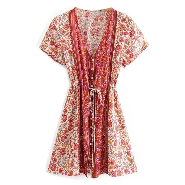 Cap Sleeve Camellia Summer Dress