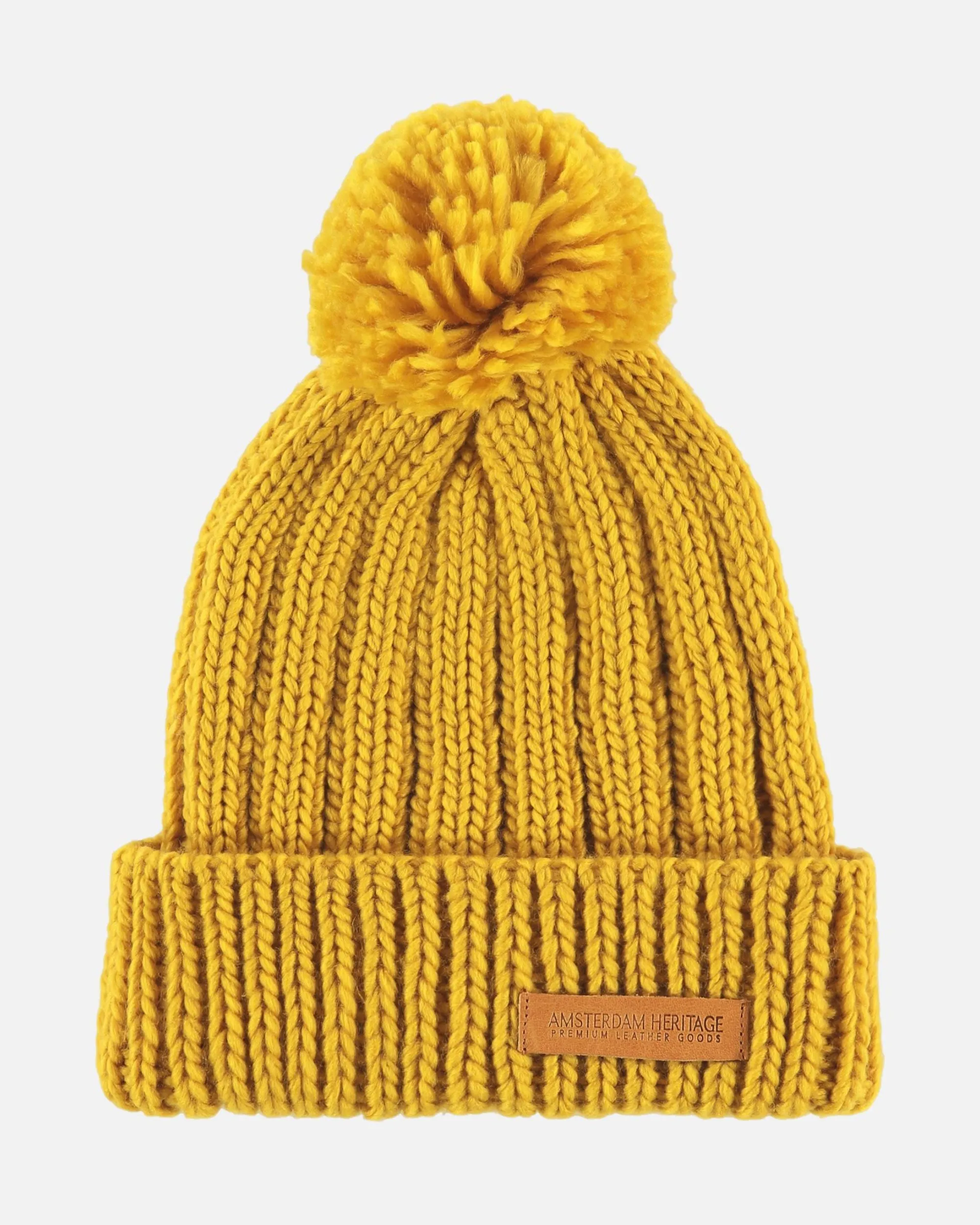 Demi | Chic Rib Knit Beanie With Faux Fur Pom