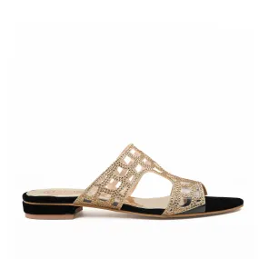 Elegant Black and Gold Laser-Cut Flats | 550H-C