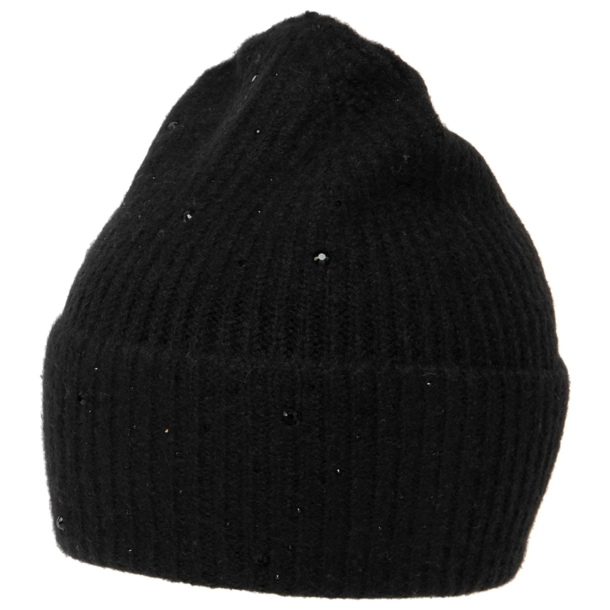 Juliet - Rib Knit Cuff Beanie with Tonal Rhinestones