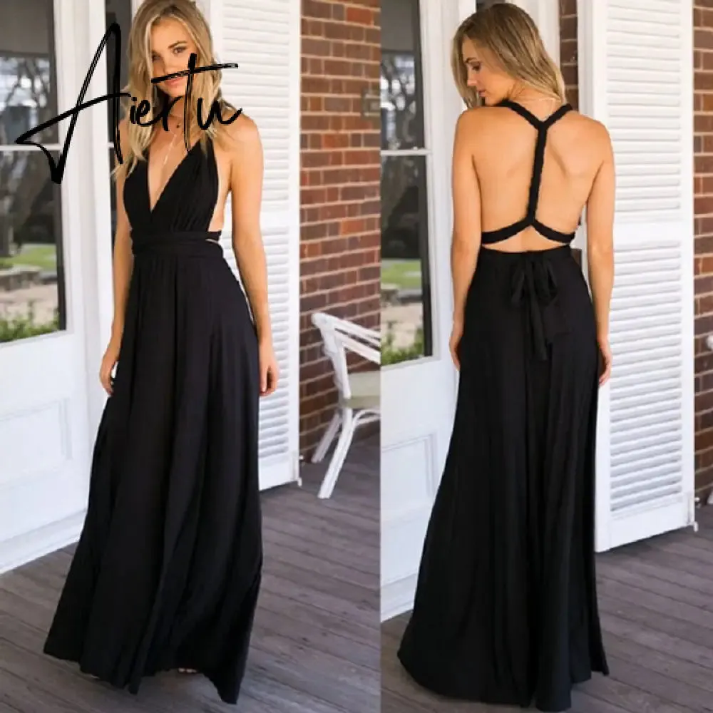 Ladies Sexy Women Maxi Club Dress Bandage Long Party Multiway Swing Dress Convertible Infinity Robe Bridesmaids Boho Women Dress