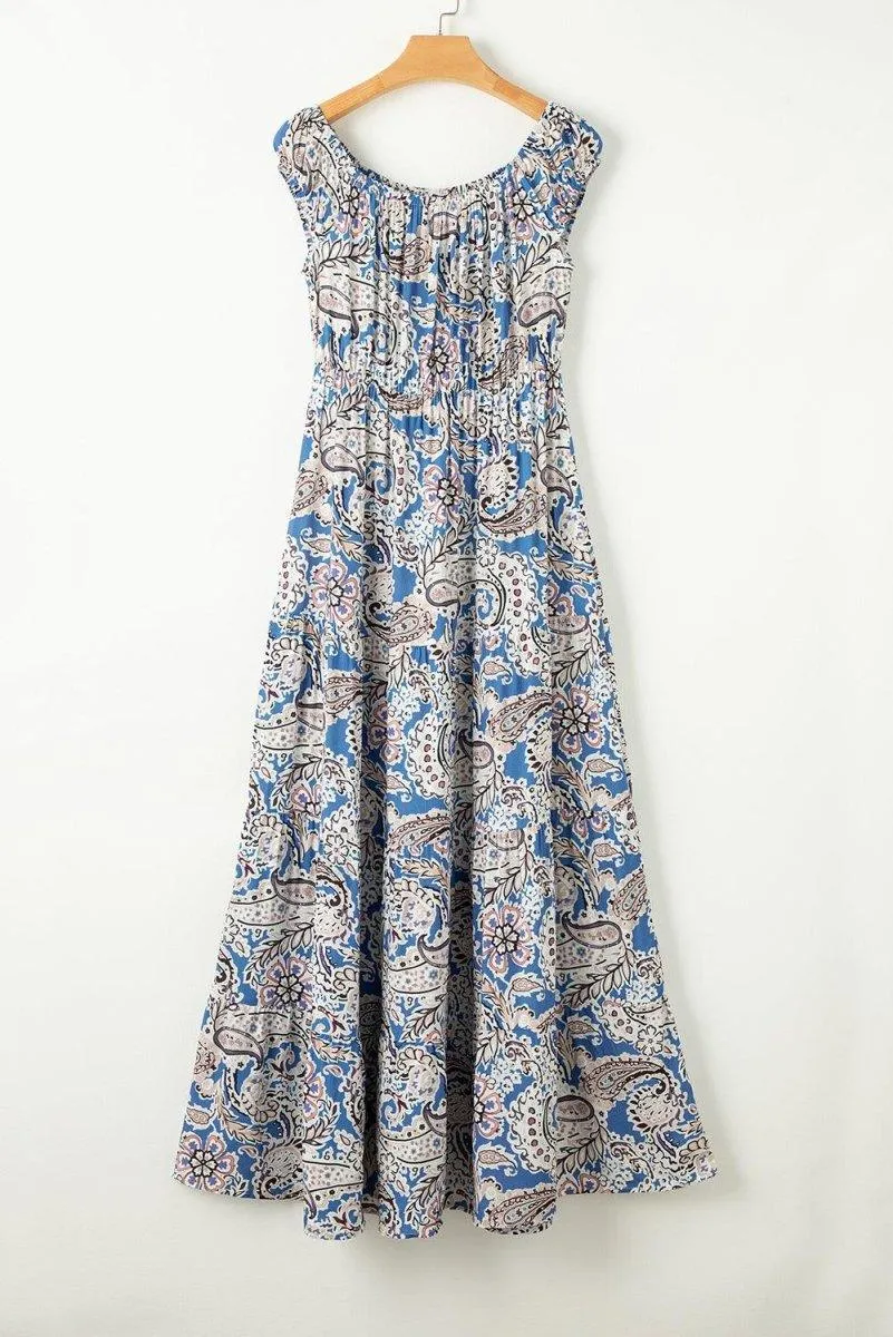 Paisley Boho Off Shoulder Dress