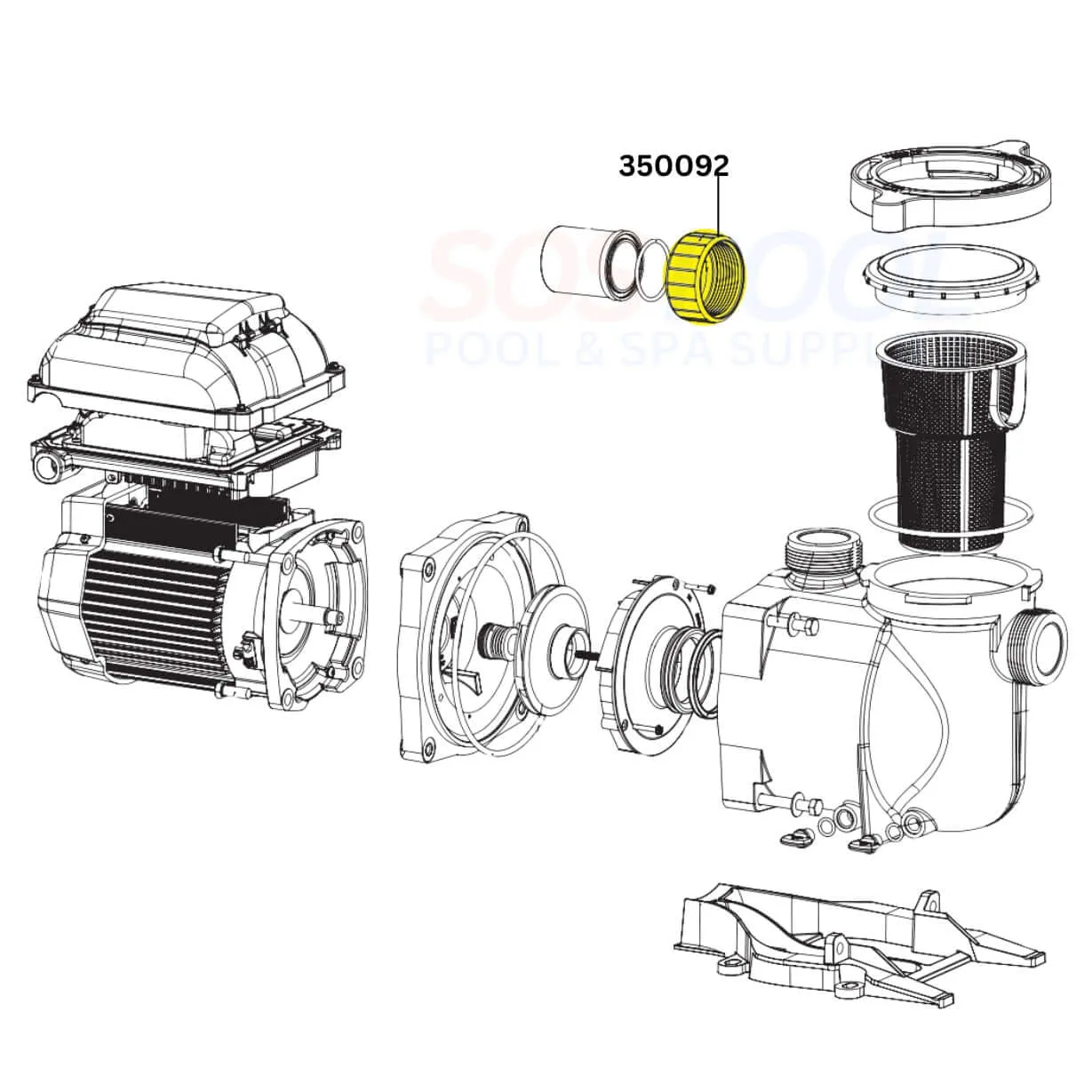 Pentair Nut For SuperFlo Pumps | 350092