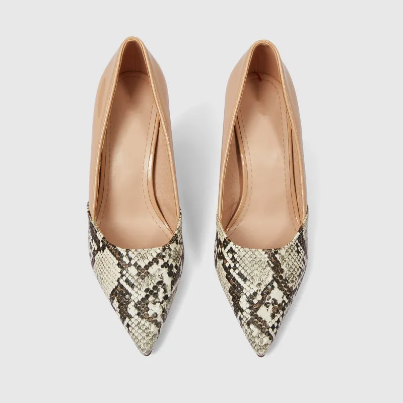 Pointy Toe Pumps Snake