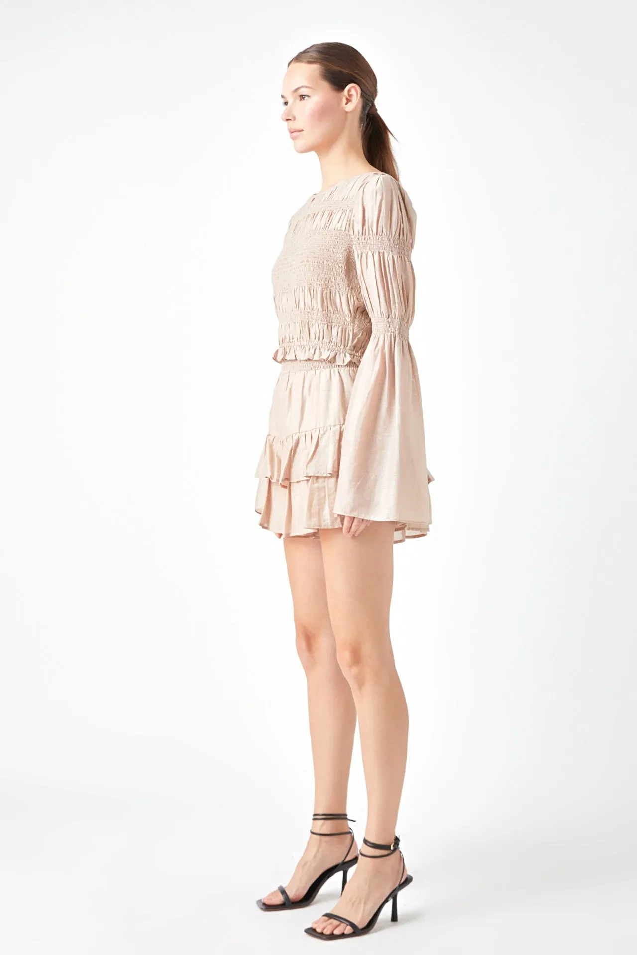 Smocked Waist Skort with Ruffle