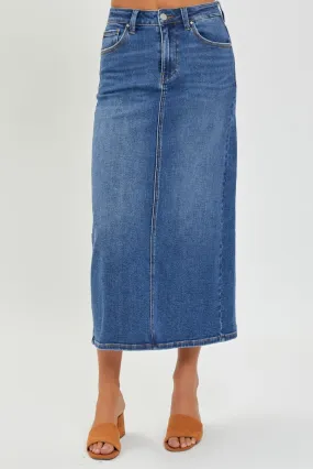 The Betsy High Rise Long Denim Skirt