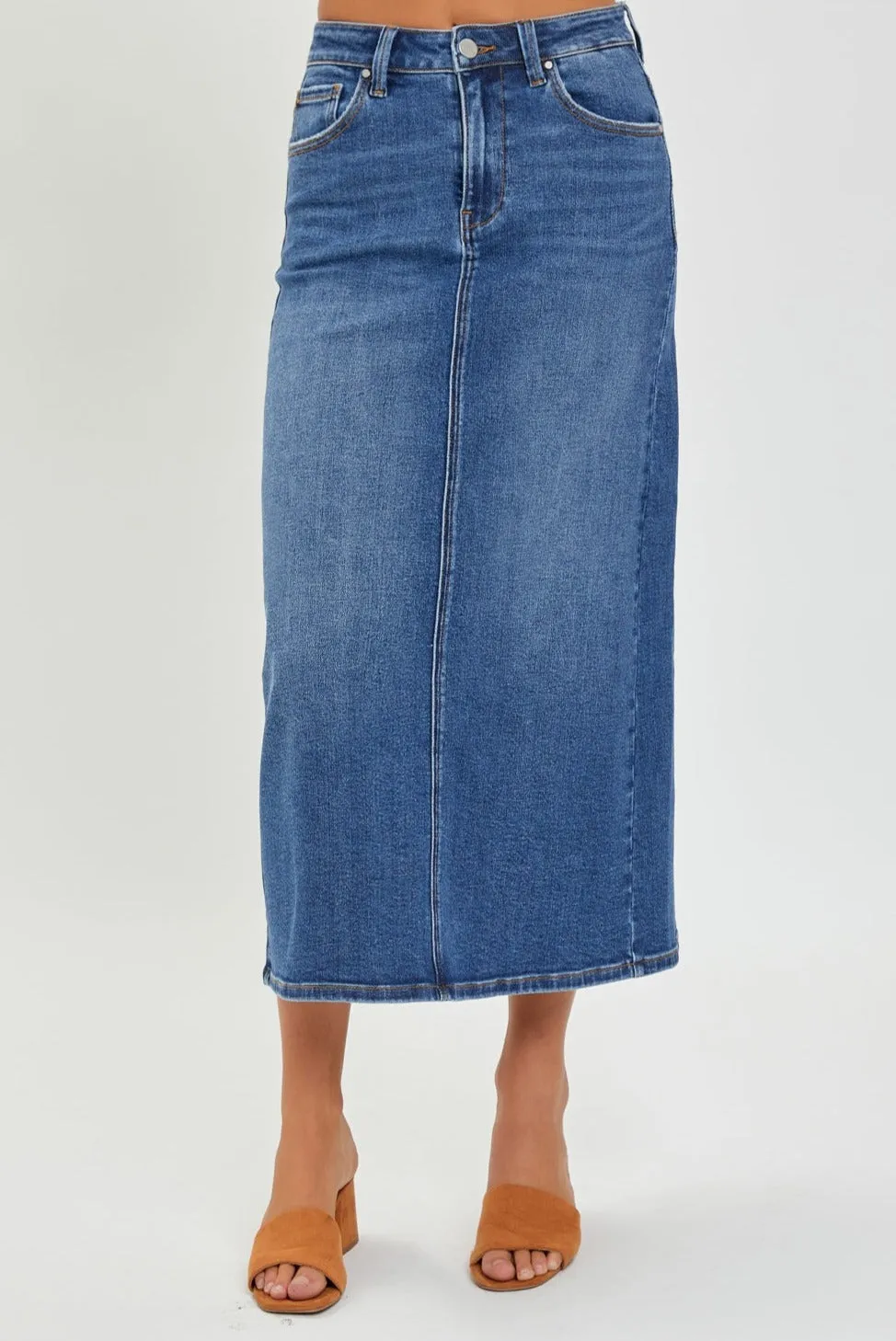 The Betsy High Rise Long Denim Skirt