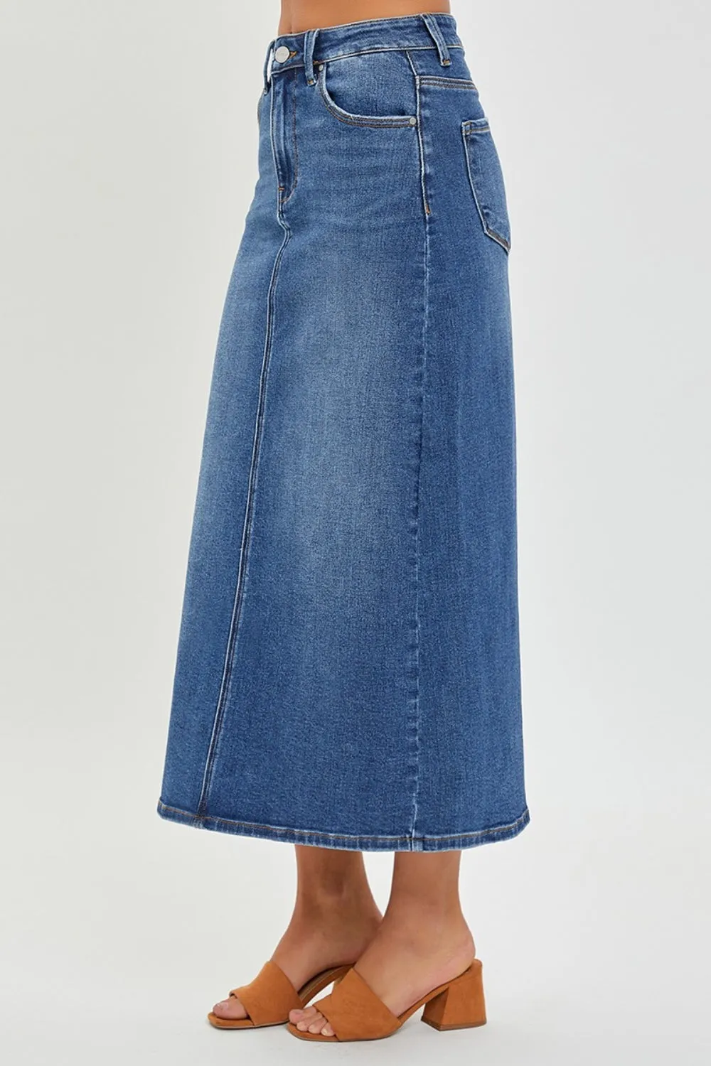 The Betsy High Rise Long Denim Skirt